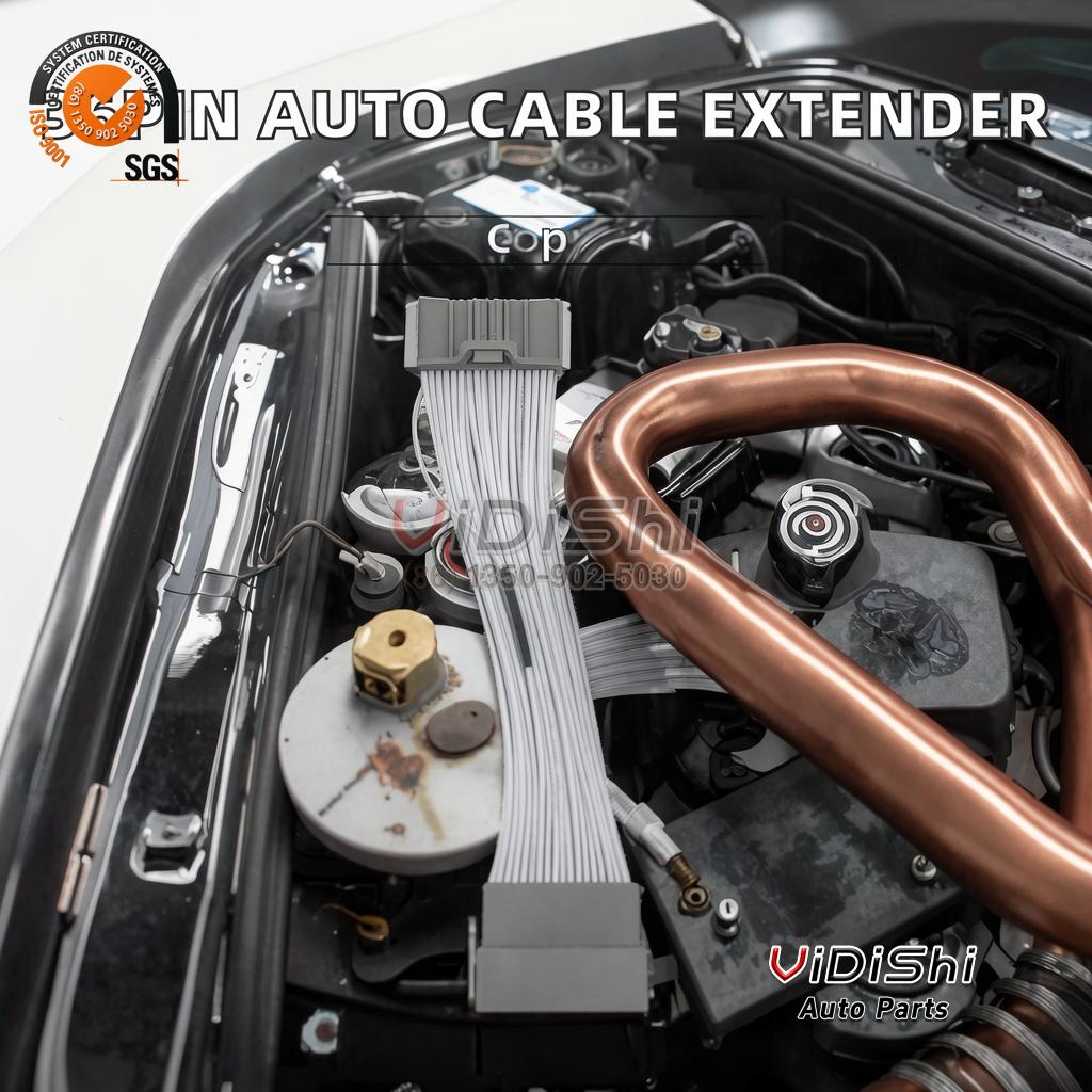 KJEPARTS Auto 36Pin Male Female Adapter Cable Extension Complete Wiring Harness PVC Insulation Hondas Car 12V IP66 Rated Pure front view
