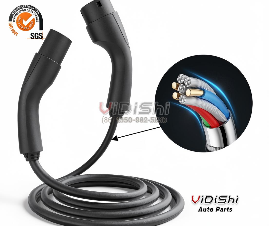 Mandzer EV Charger Type 2 to Type 2 3.5KW-22KW Portable Charging Station Cable IEC 62196-2 EVSE Type to Type2 Charger Cable front view