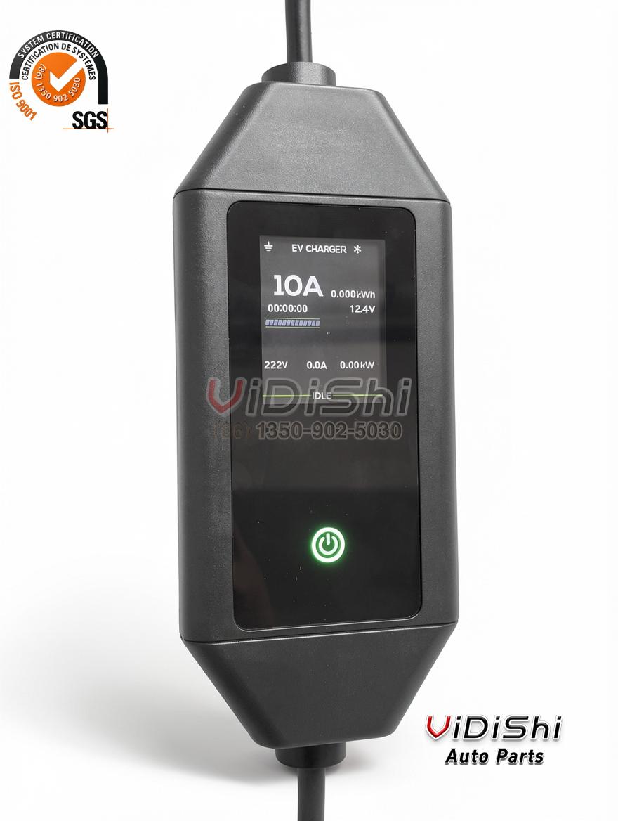 All Products 9 7kw Portable Type2 Ev Charger Adjustable Current 32a 5m Cable with Big Screen Display Home Use with Blue CEE Plug gallery view