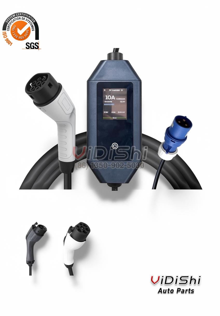 All Products 13 7kw Portable Type2 Ev Charger Adjustable Current 32a 5m Cable with Big Screen Display Home Use with Blue CEE Plug gallery view